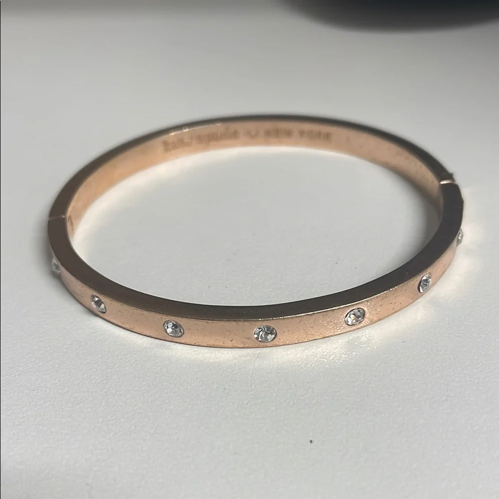 Kate Spade Bangle Elegant Rose Gold Bracelet with Crystals